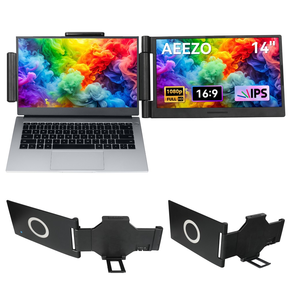 14 inch 1080P IPS Laptop Screen Extender Portable Monitor for 13-17.3" Screen