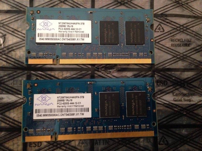 2 PCS NANYA RAM MEMORY NT256T64UH4A0FN-37B/256MB/DDR2-533MHz/PC2-4200/CL4/512GB