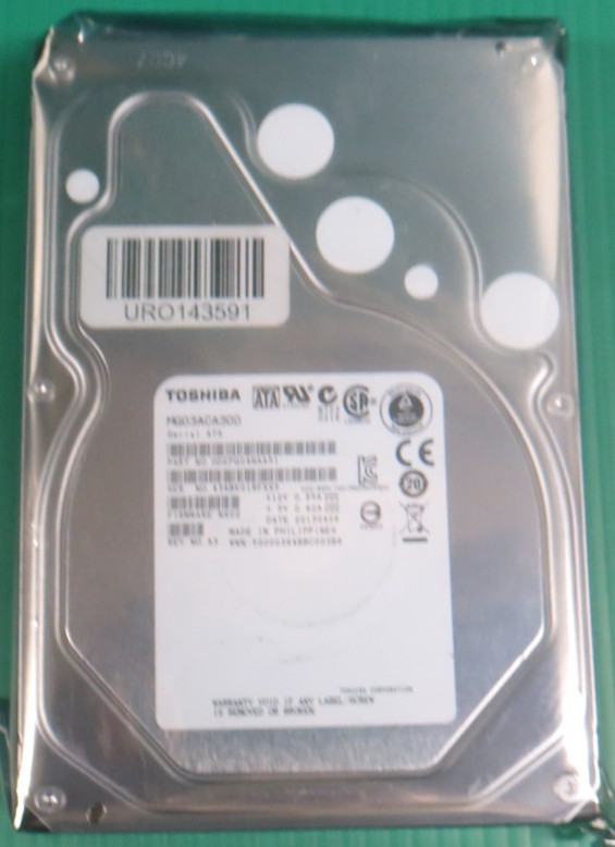 Toshiba 3TB / 64MB / SATA / 7.2K / 3.5" / HDD/ MG03ACA300 / HDEPQ04NAA51/ REFURB