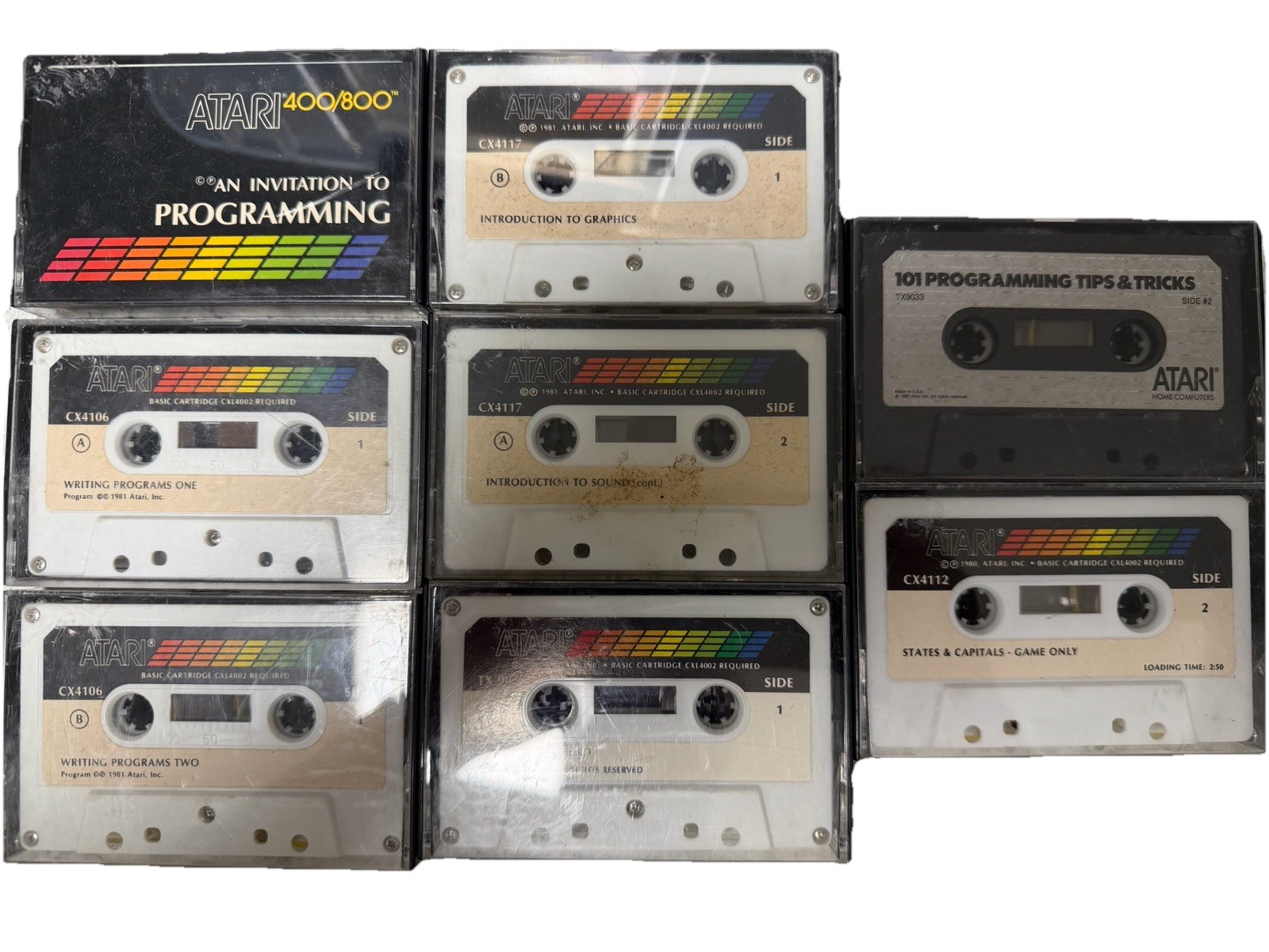 Vintage Atari 400/800 Programming Cassette Software Set Graphics Sound Tips