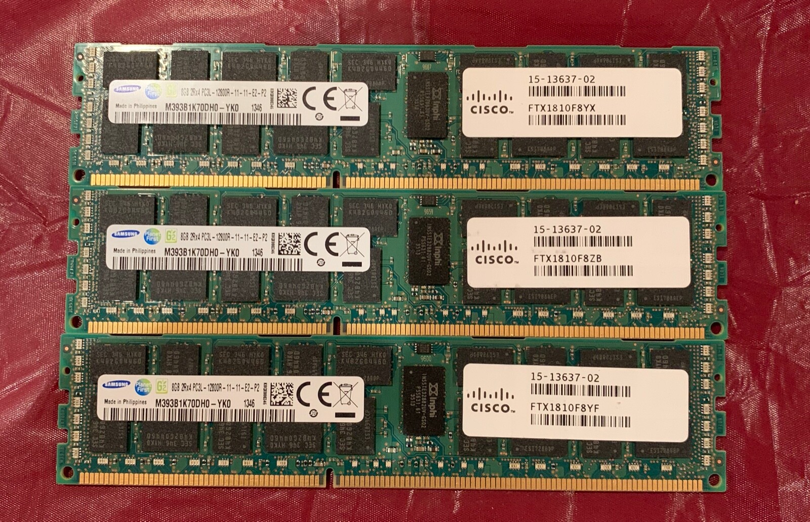8GB Cisco 15-13637-02 DDR3-1600 PC3L-12800R ECC REG Samsung M393B1K70DH0-YK0