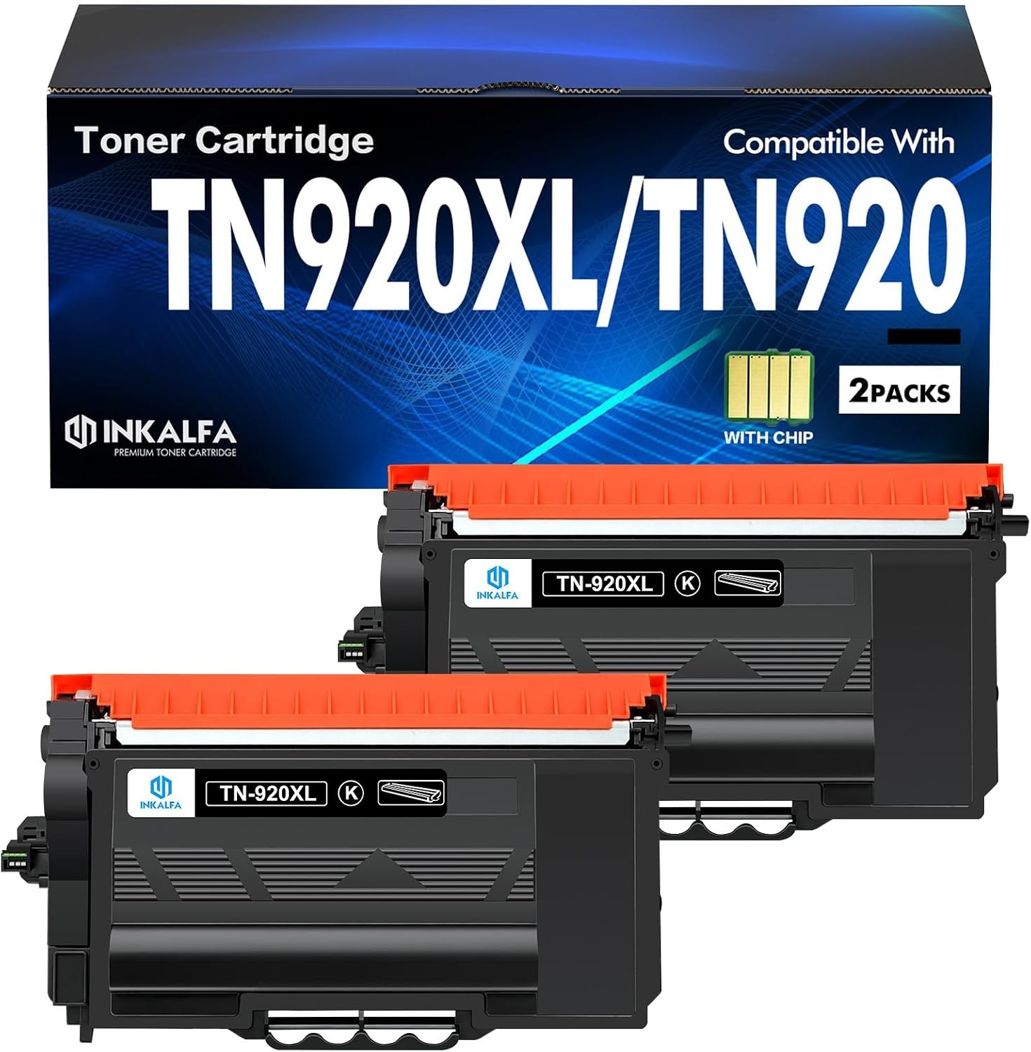 TN920XL TN920 Toner Cartridge Black 2 Pack Compatible Replacement for Brother