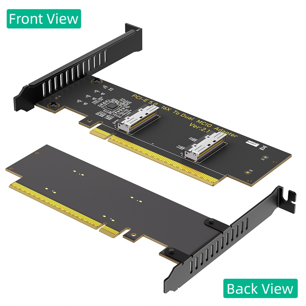 Dual MCIO to PCIe 5.0 X16 Adapter Converter Card
