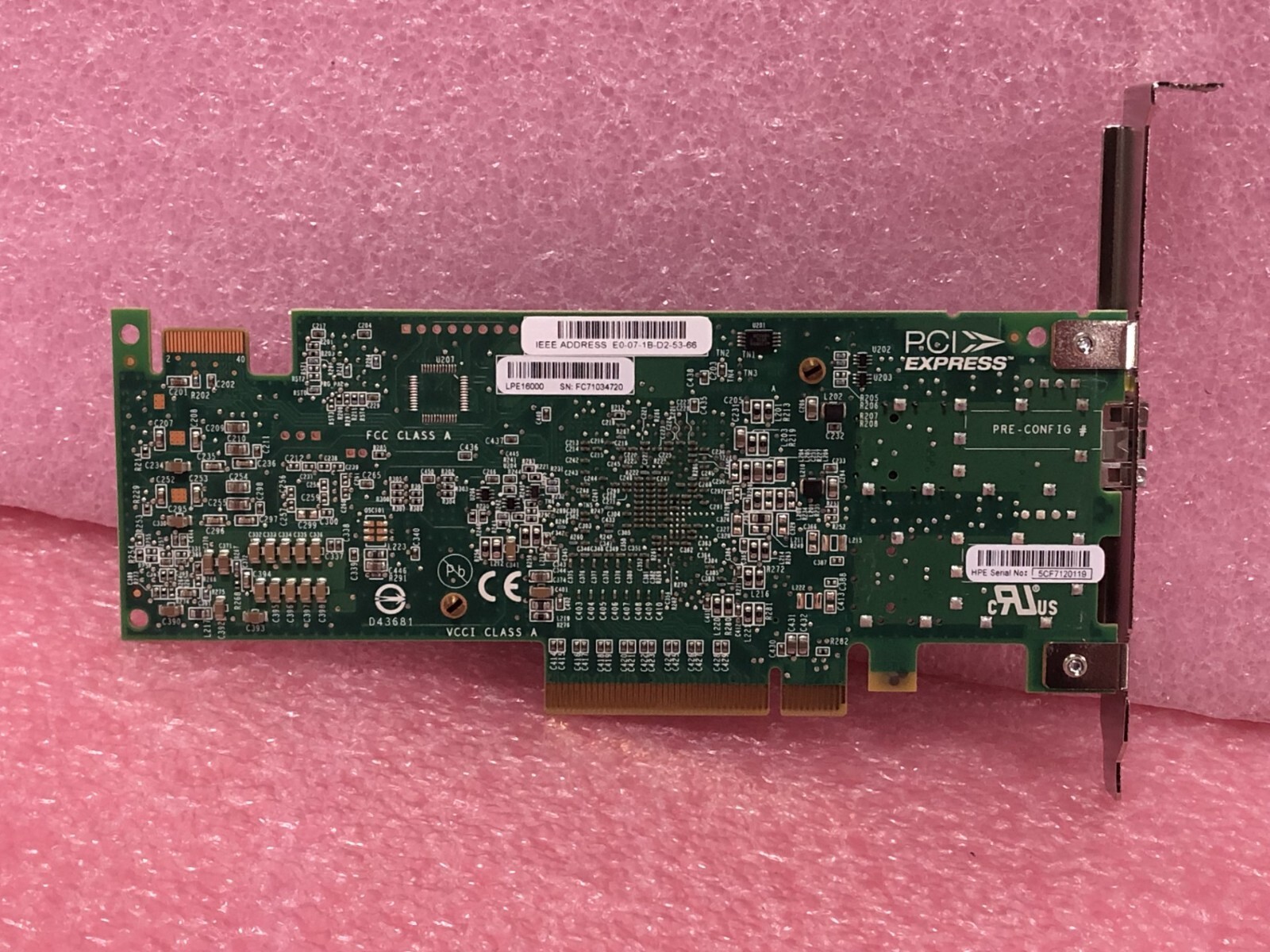 HP 719211-001 STOREFABRIC SN1100E 16GB SINGLE PORT FIBRE CHANNEL HBA