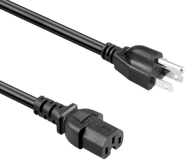 Genuine UL Replacement 125V 13A 16AWG Notched 3 Prong Plug MA-PWR-Cord-US