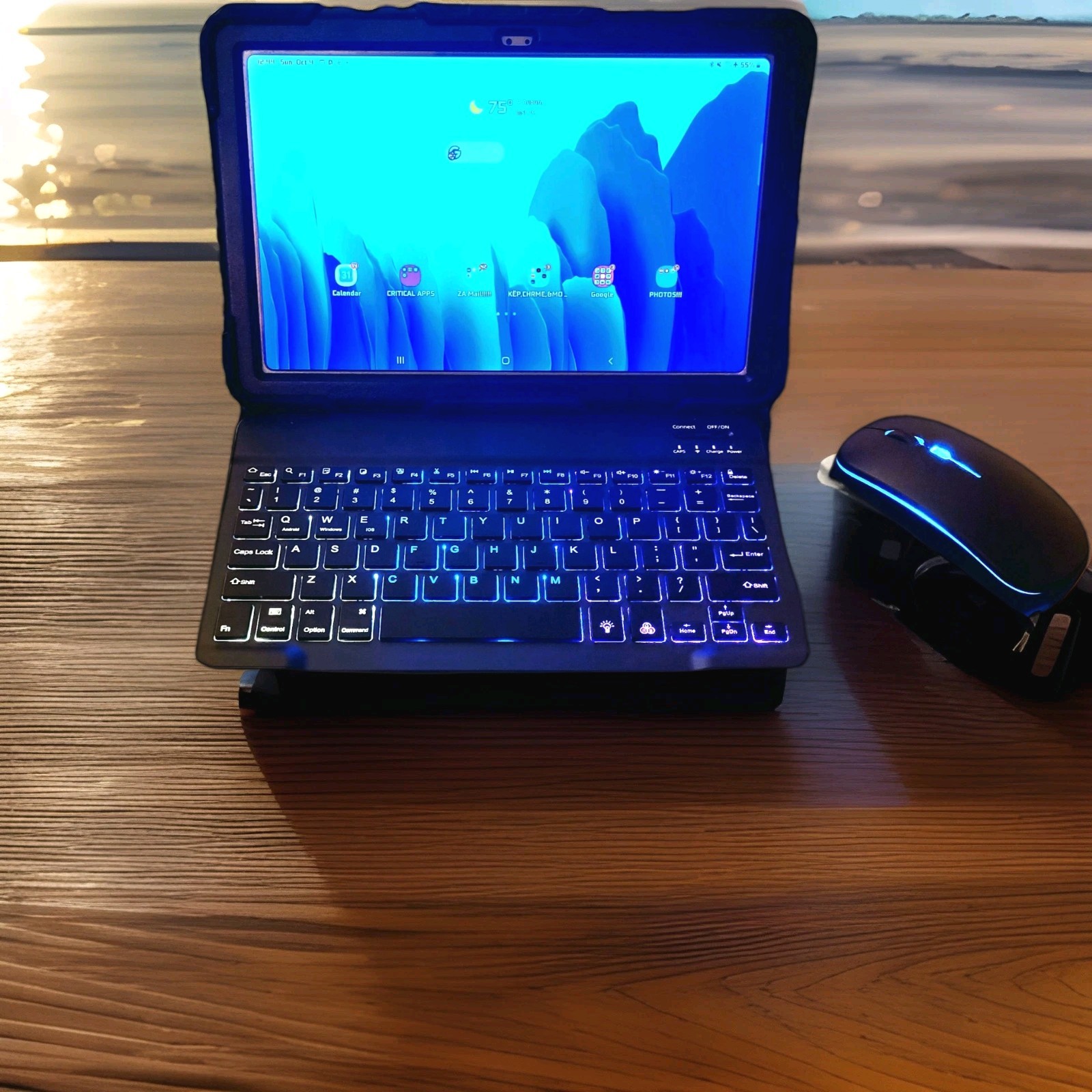 Samsung Galaxy Tab A7 SM-T500 32 GB Bundle, W/Wireless Backlit KeyBoard & Mouse