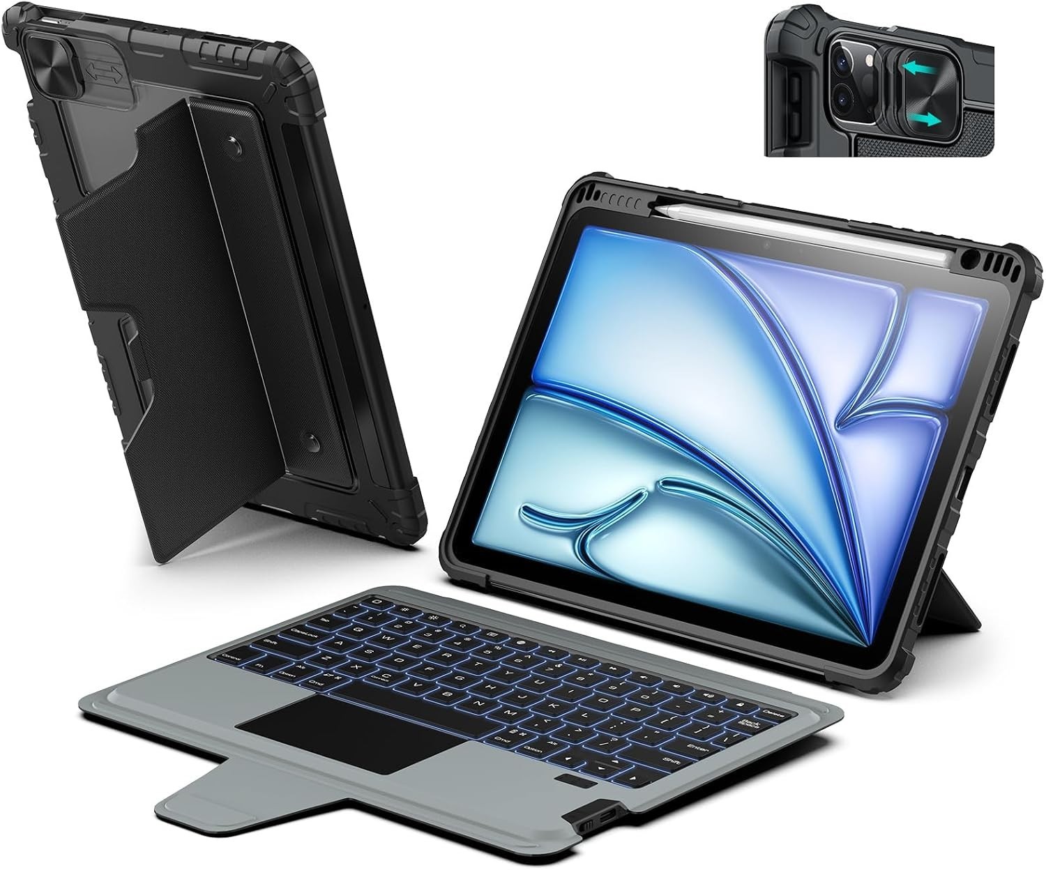 Nillkin iPad Air 11 inch (M2 2024) Case with Detachable Keyboard, iPad Pro 11...