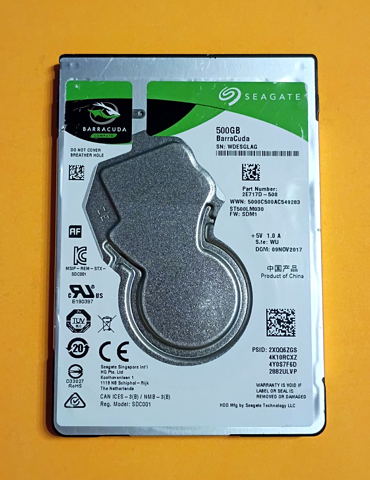 500GB Seagate BarraCuda ST500LM030 2.5" Thin Hard Drive - [8.2K Hours] TESTED✅
