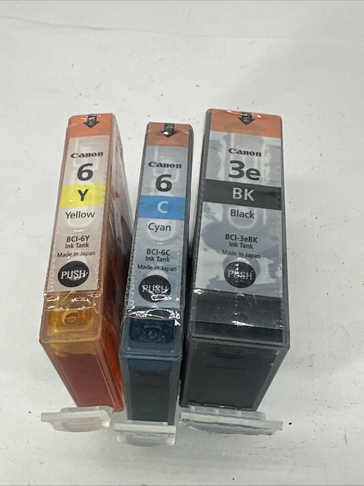 Genuine Canon BCI-3e Black & 6 Cyan  Yellow Color Ink  New Sealed No Box