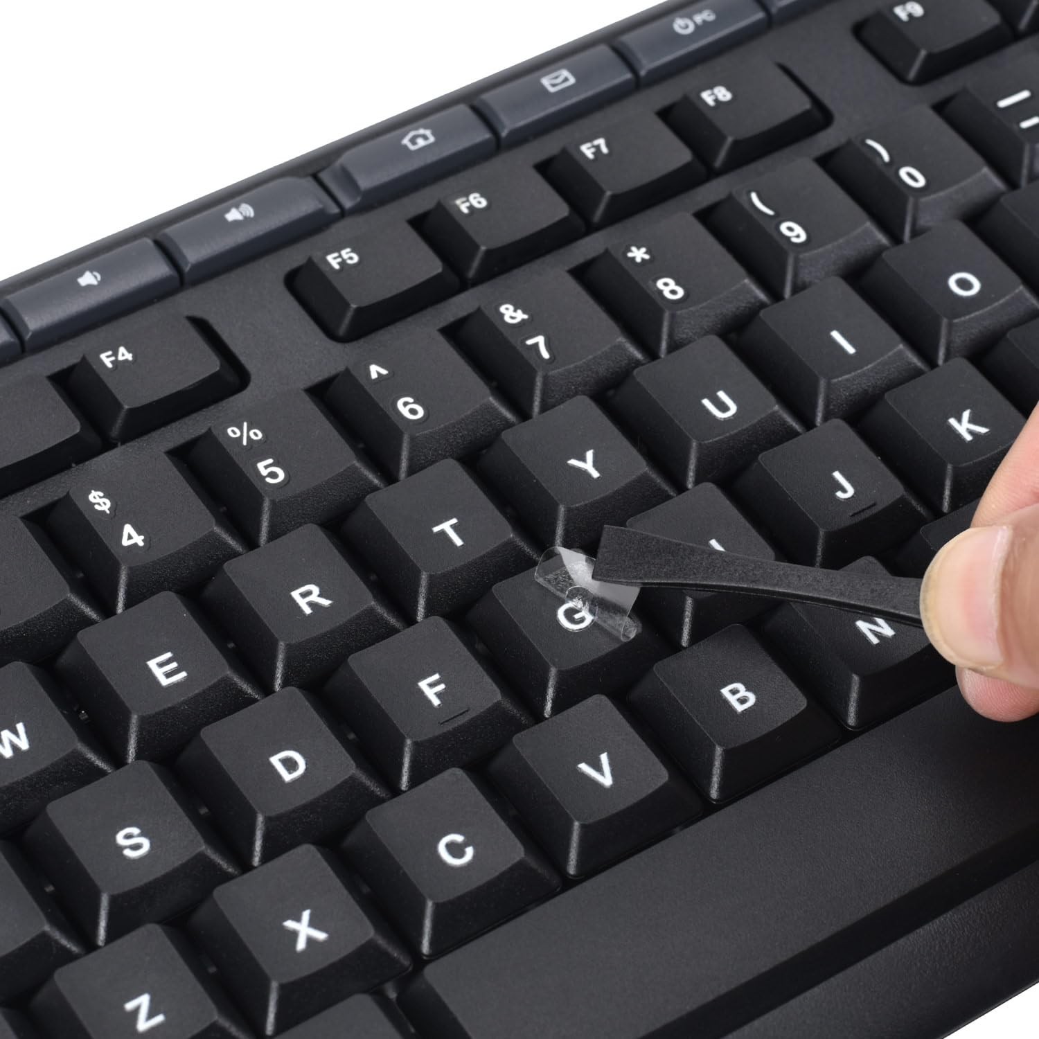 2PCS English Keyboard Stickers Replacement Letters Heavy Duty 3D UV Layer