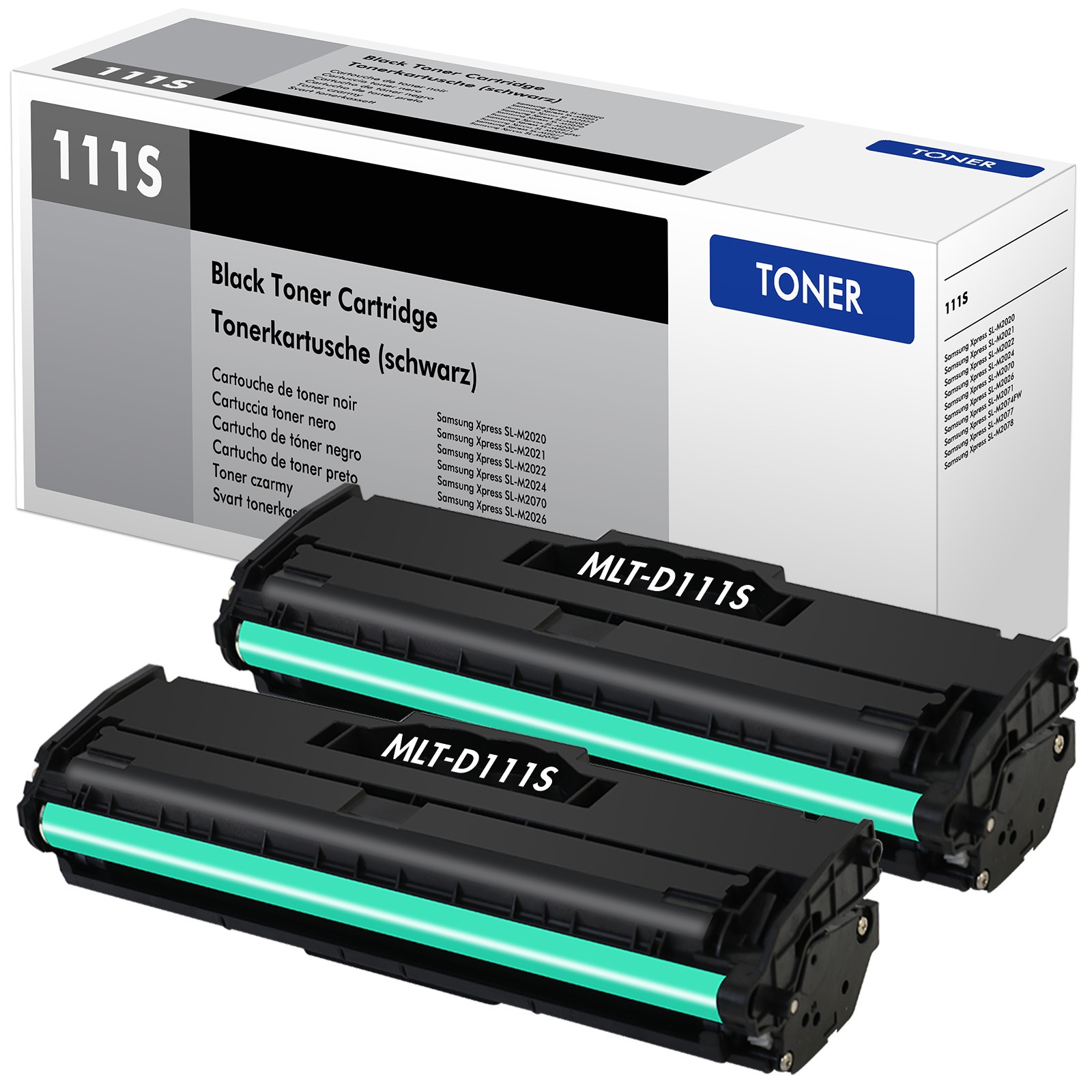 2 Pack MLT-D111S 111S Toner Cartridge For Samsung Xpress M2070FW M2070W Printer