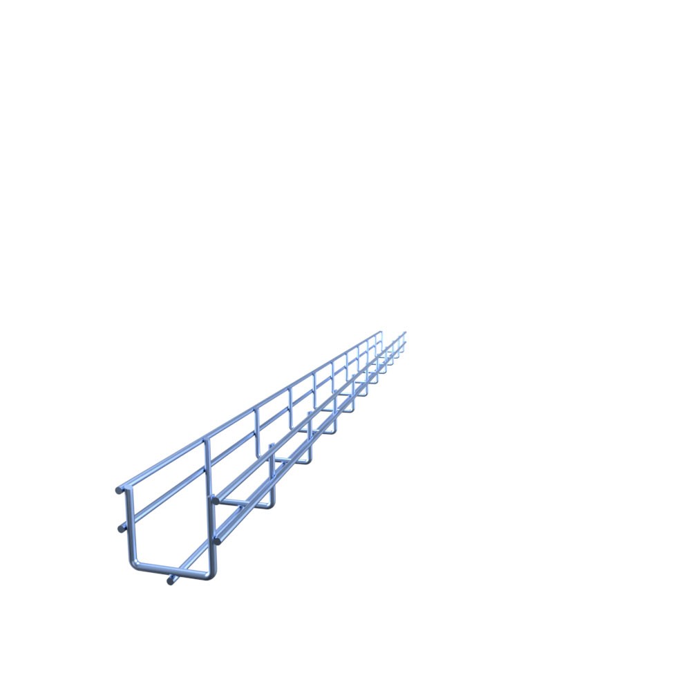 NavePoint Electro Zinc Plated Wire Mesh Cable Tray, 2"W x 1.97"D x 118.12"L , 8