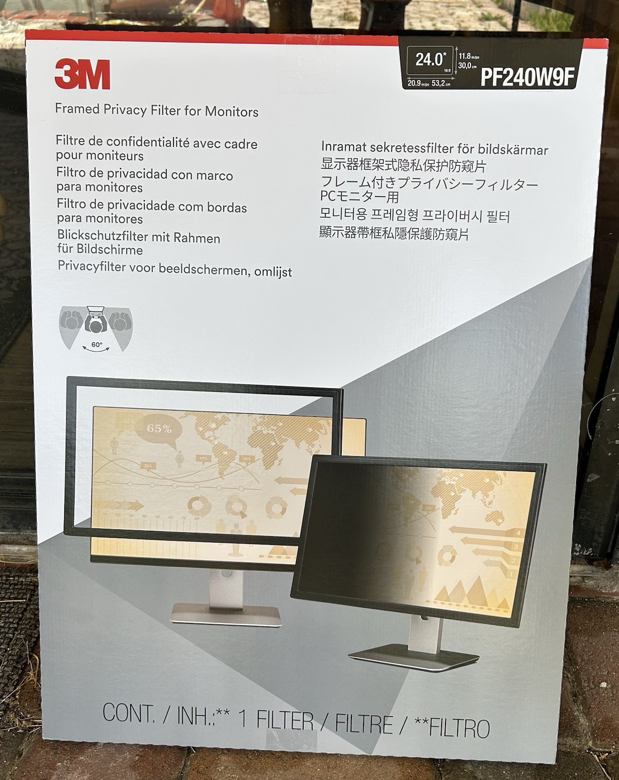 🔥 NEW 3M PF240W9F 24" Framed Privacy Filter Widescreen Monitor Anti-Glare 🔥