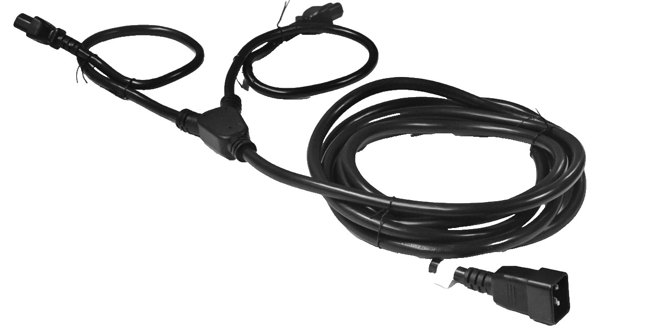 AC Power Cord Extension Y Splitter YP-33 E152635 20A 250V C14 to E152635 2x C13