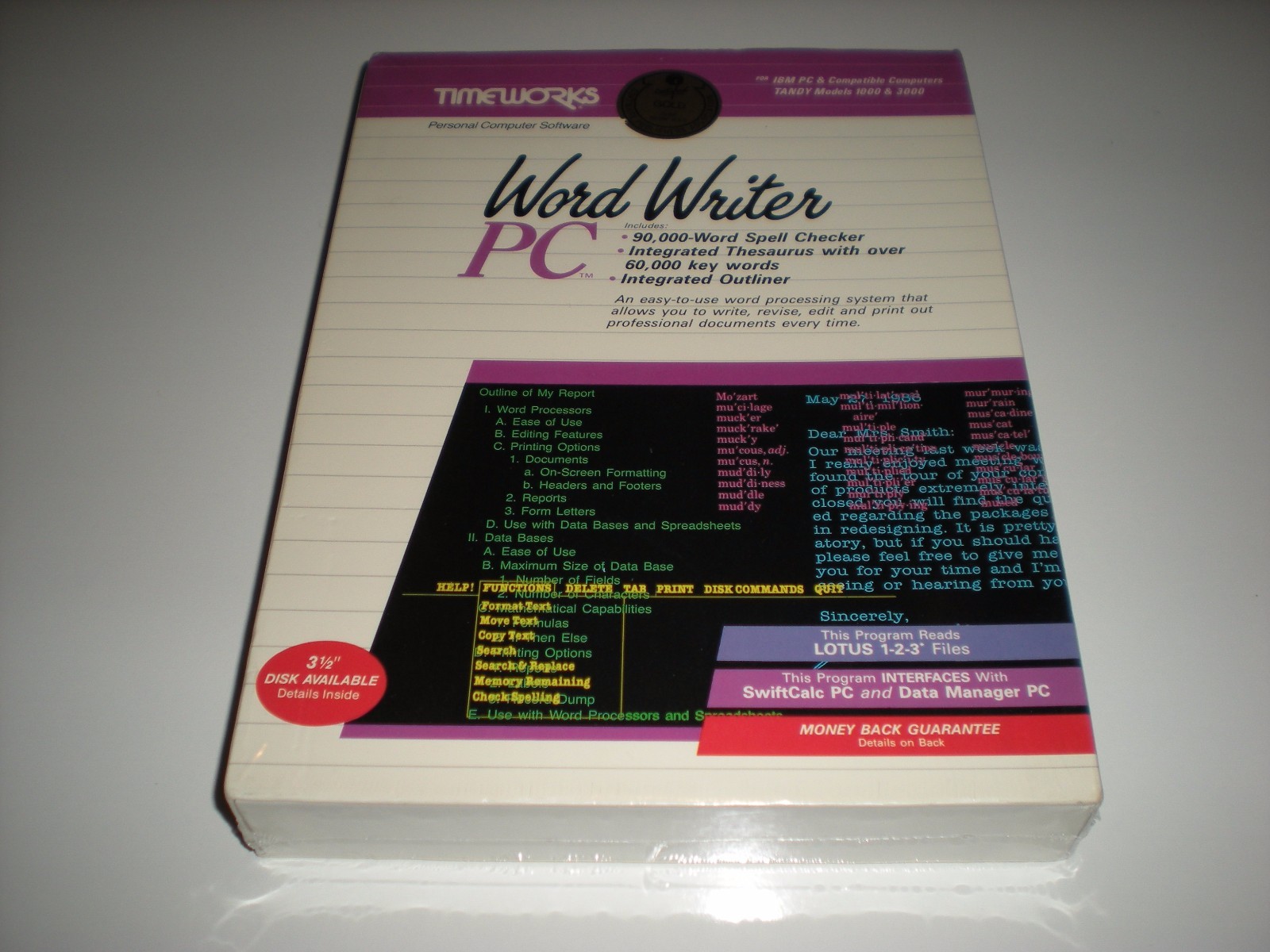 Timeworks WordWriter PC new in box Dos Word Processing Word Writer PC 5.25" disk