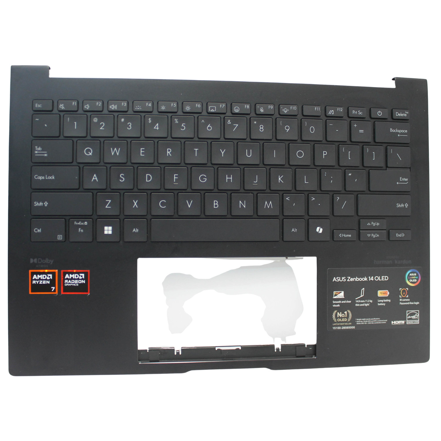90NB1271-R31US0 ASUS Palmrest Top Cover w/ KB US UM3406HA-WS74T GRADE A