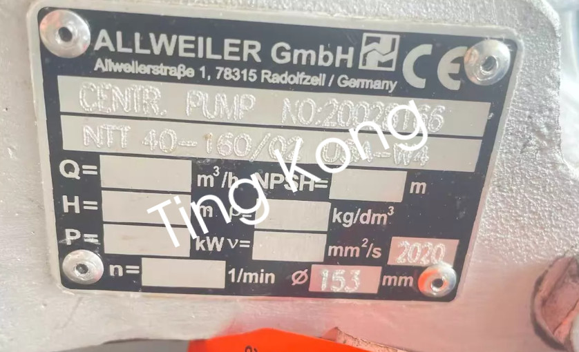 1PCS NTT 40-160/02 ALLWEILER Hot Oil Pump new