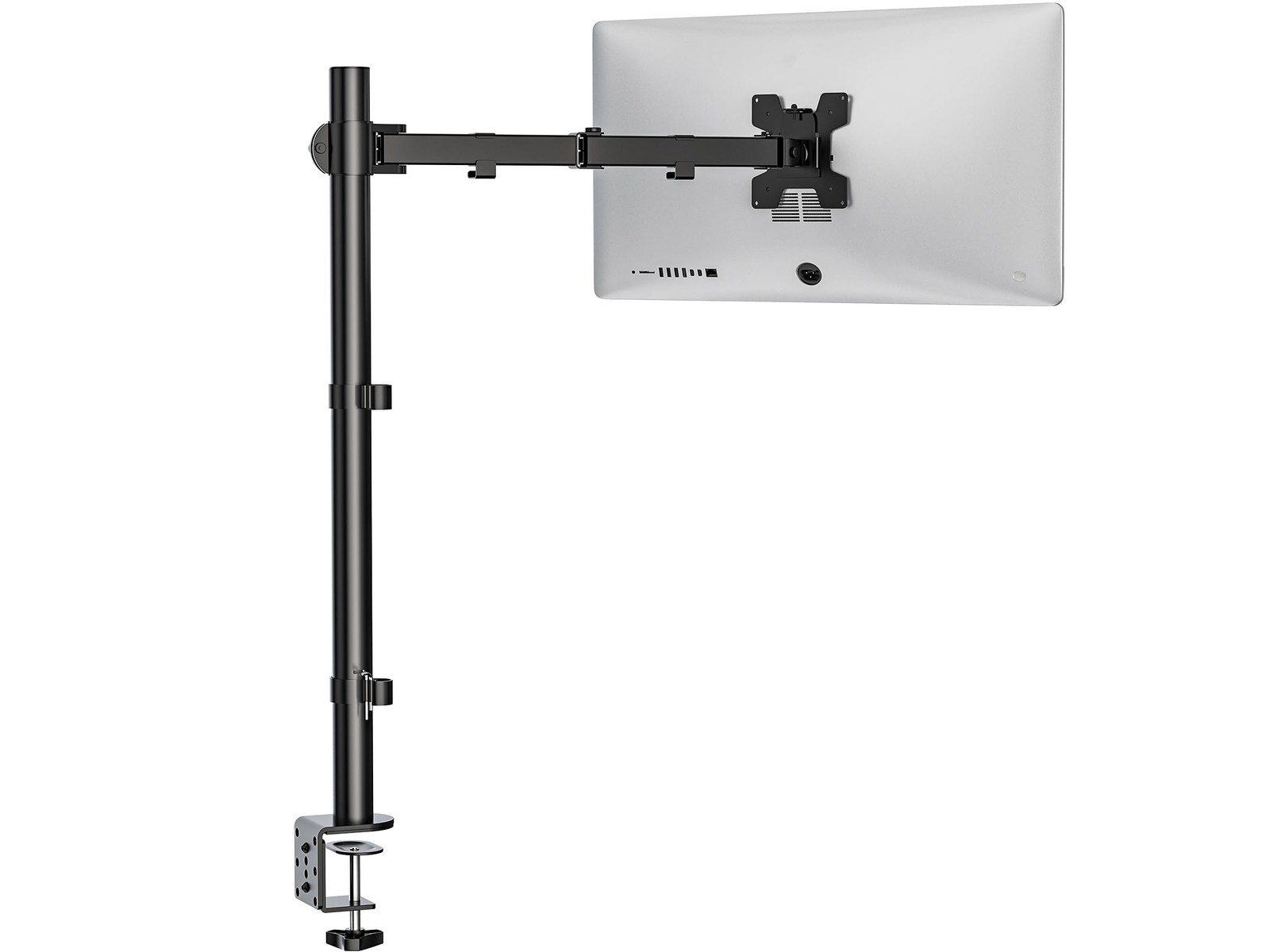 WALI Monitor Arm Mount for Desk, Single Extra Tall Computer Arm, Black