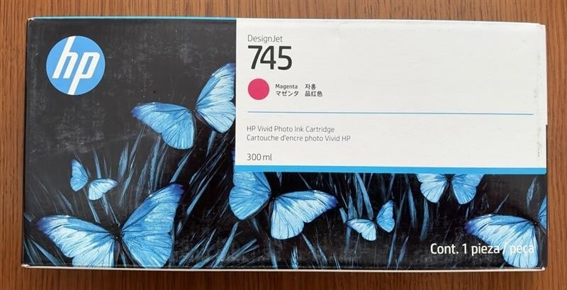HP 745 Magenta 300ml Genuine OEM Ink DesignJet Vivid Photo NEW Sealed *EXP 2027*