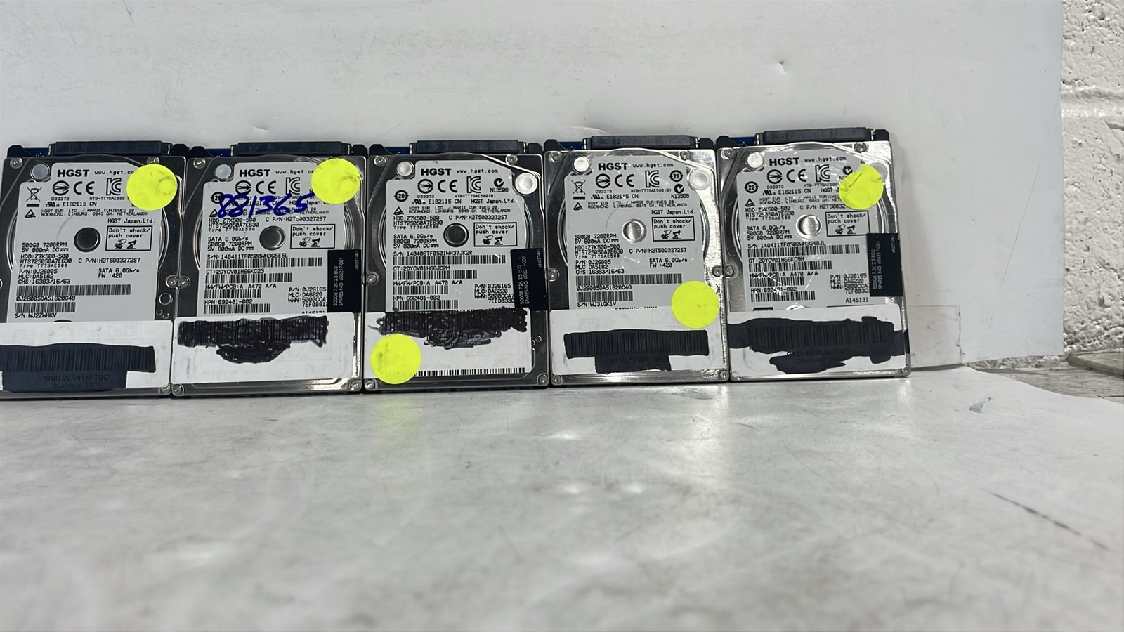 HGST Z7K500-500 500GB 7200RPM Laptop Internal SATA Hard Disk Drive Lot of  5