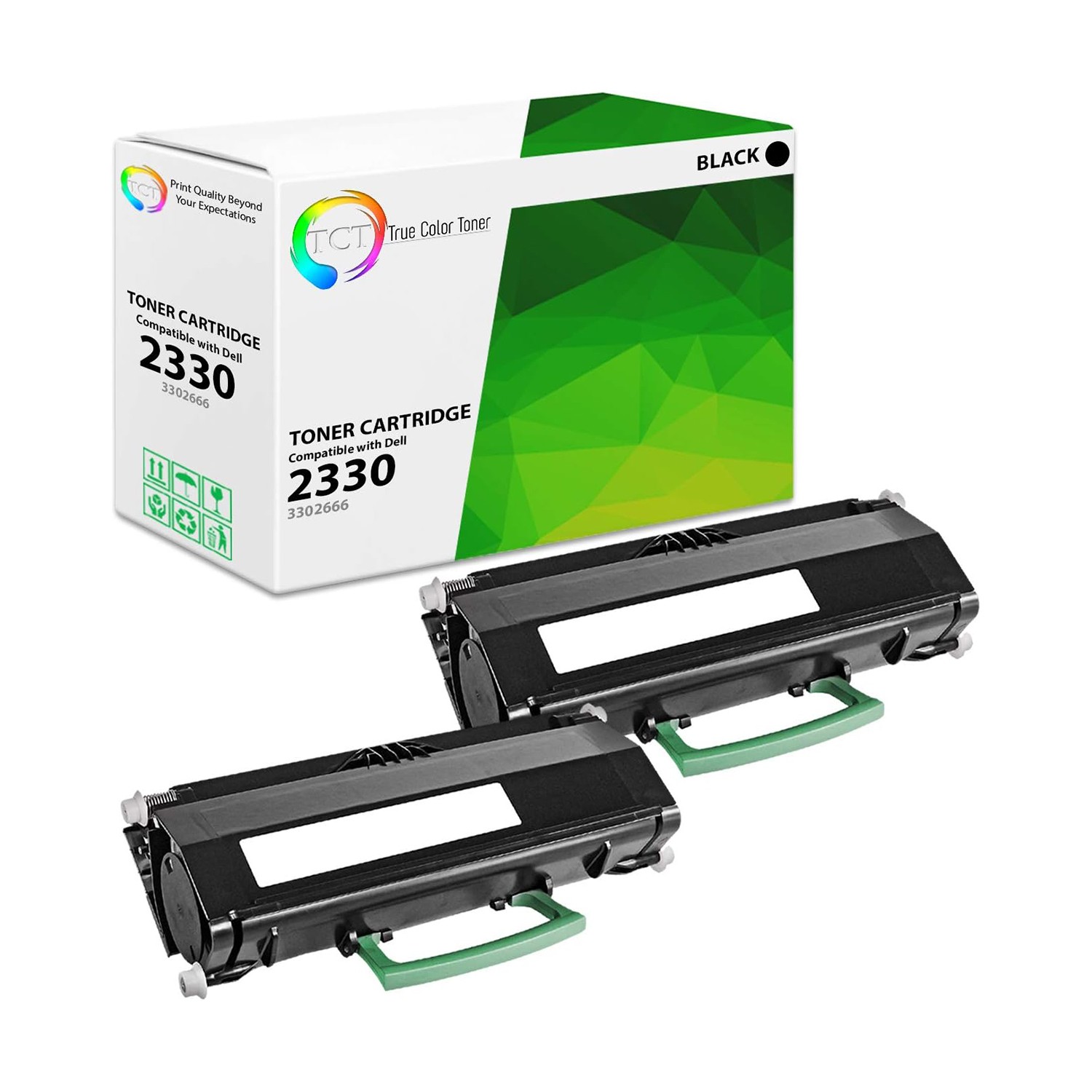 2Pk TCT 330-2666 For Dell 2330 2350 Premium Black Compatible Toner (6000 Pages)