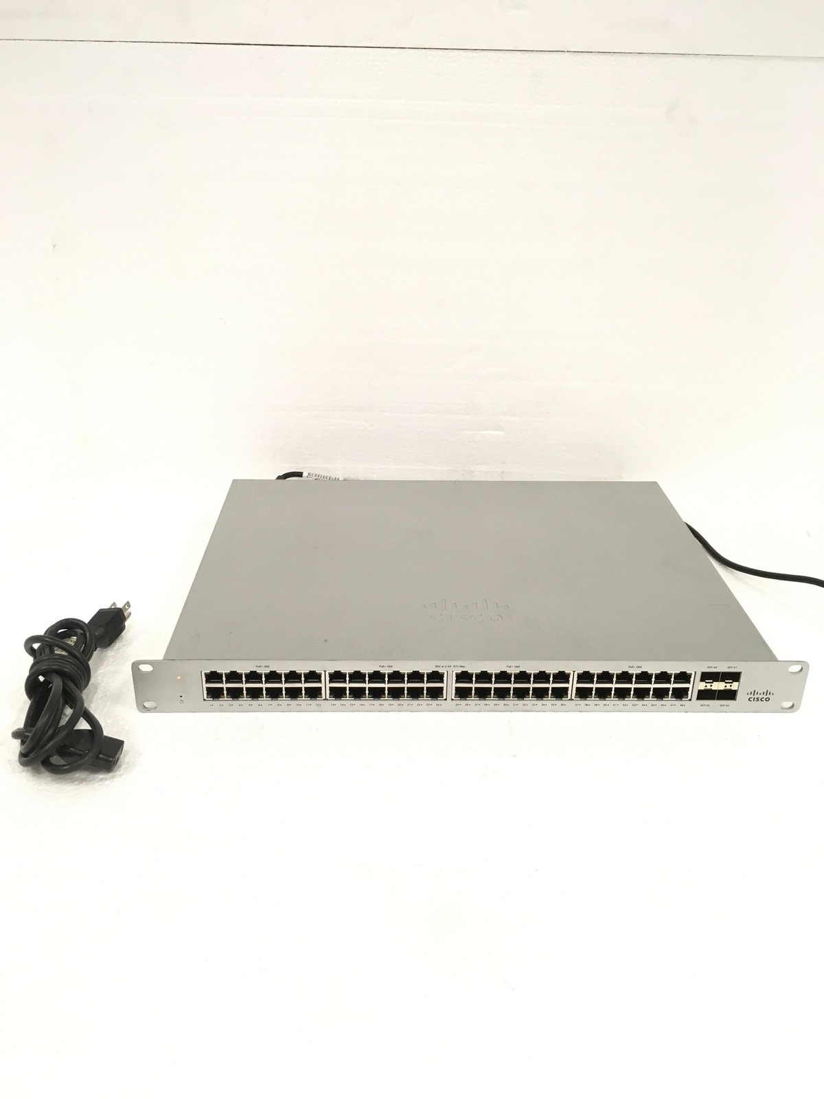Cisco Meraki MS130-48P-HW 48-Port PoE+ Ethernet Switch 740W, For Parts