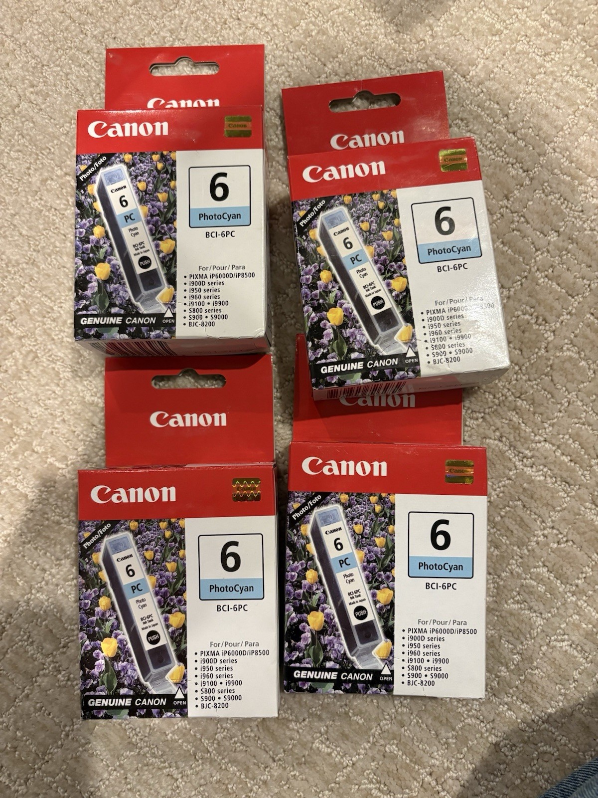 Genuine Canon BCI-6PC Printer Ink 4 Pack NEW