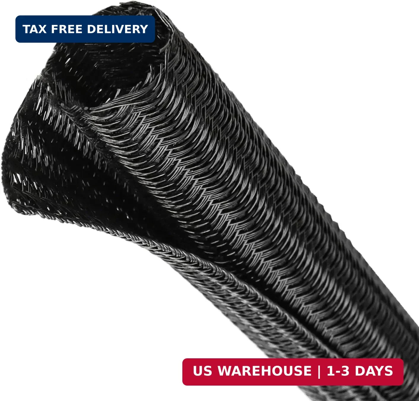 Split Wire Loom Tubing, Cable Protector Sleeve, Braided Cable Management for TV/