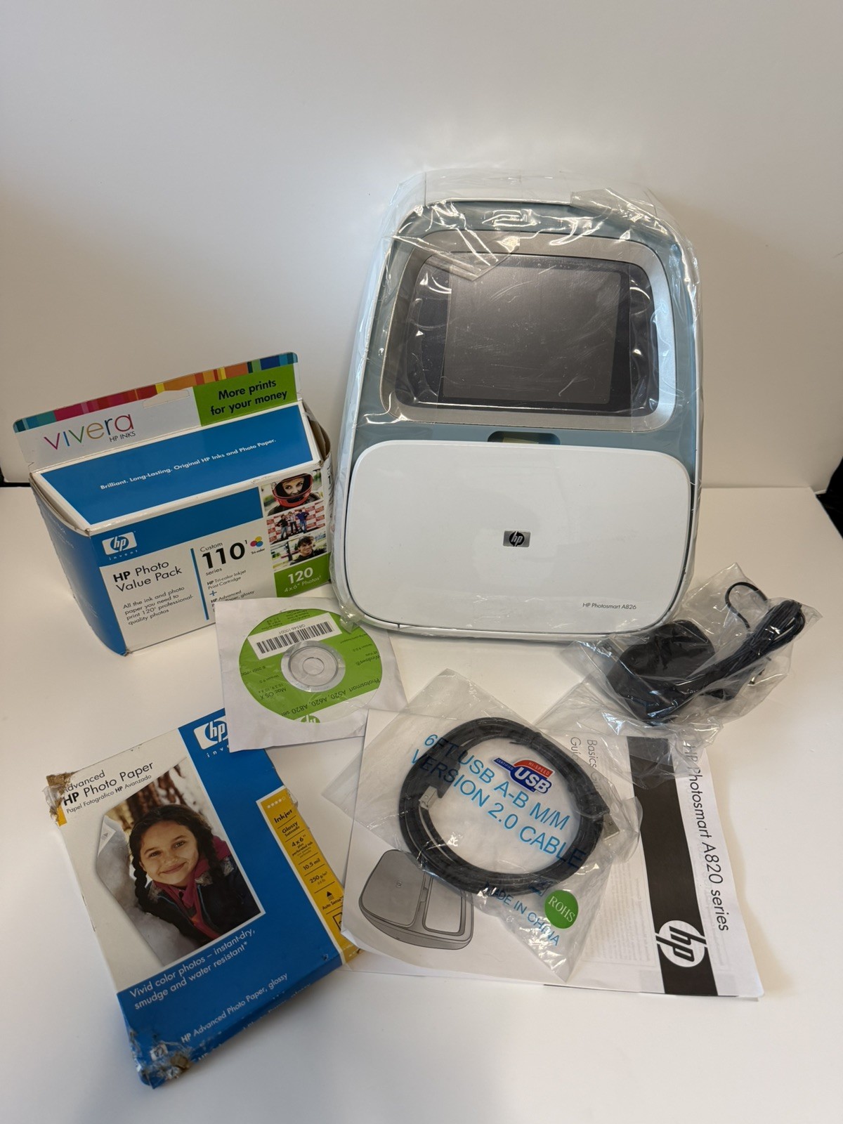 HP Photosmart A826 Digital Home Photo Center Inkjet Printer.NEW