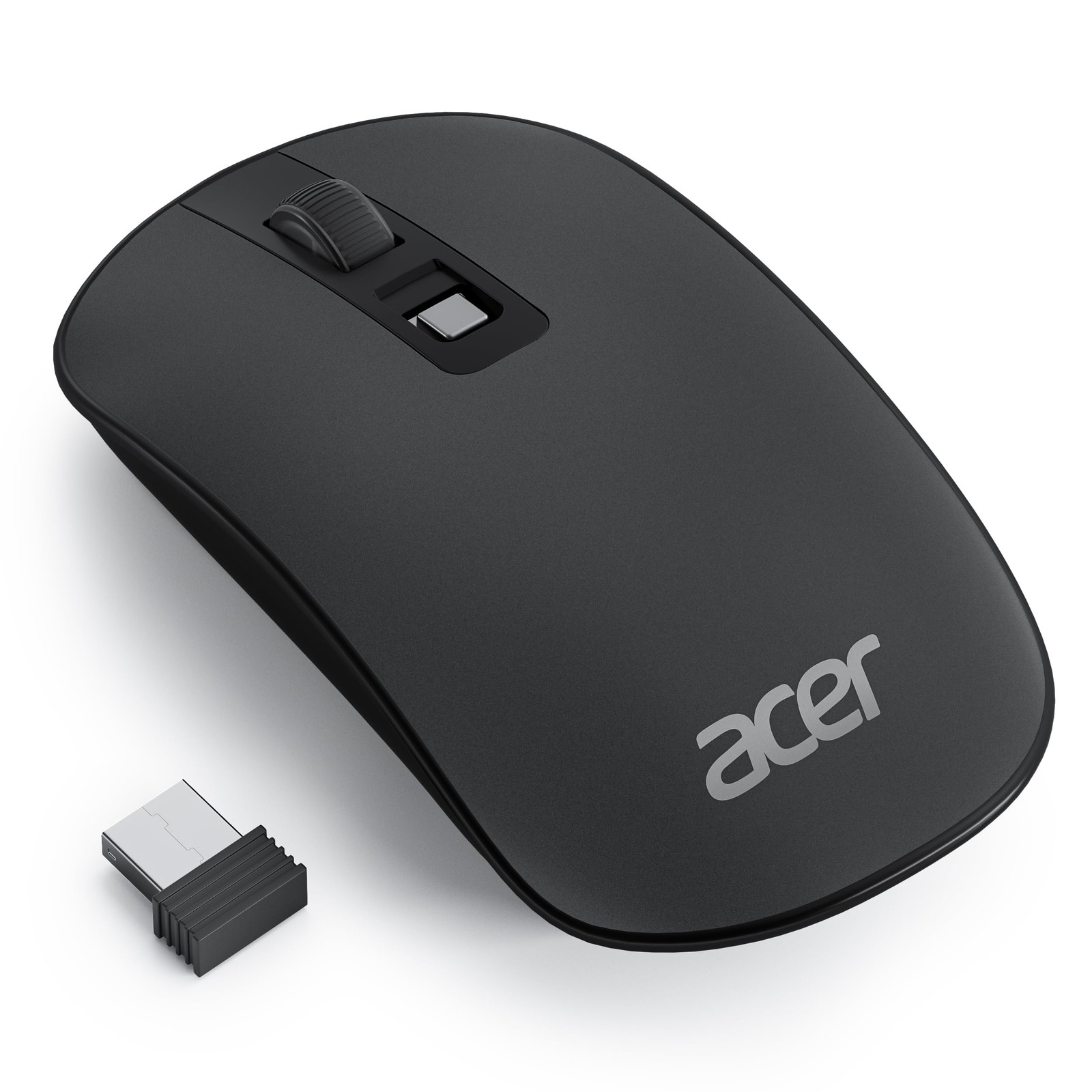 Acer Computer Mouse Wireless, 2.4G Slim USB Wireless Mice with Black