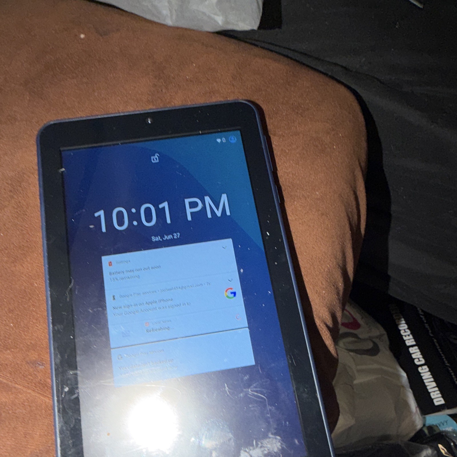 onn. 7in Wi-Fi Android Tablet 16GB 2GB RAM Blue Touchscreen Model 100026191
