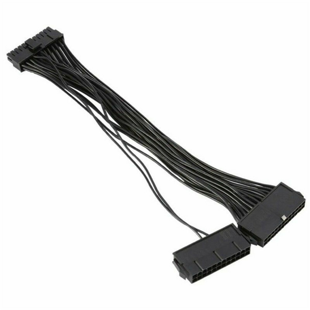 Dual PSU Power Supply 24-pin ATX Motherboard Mainboard Adapter Connector Cable