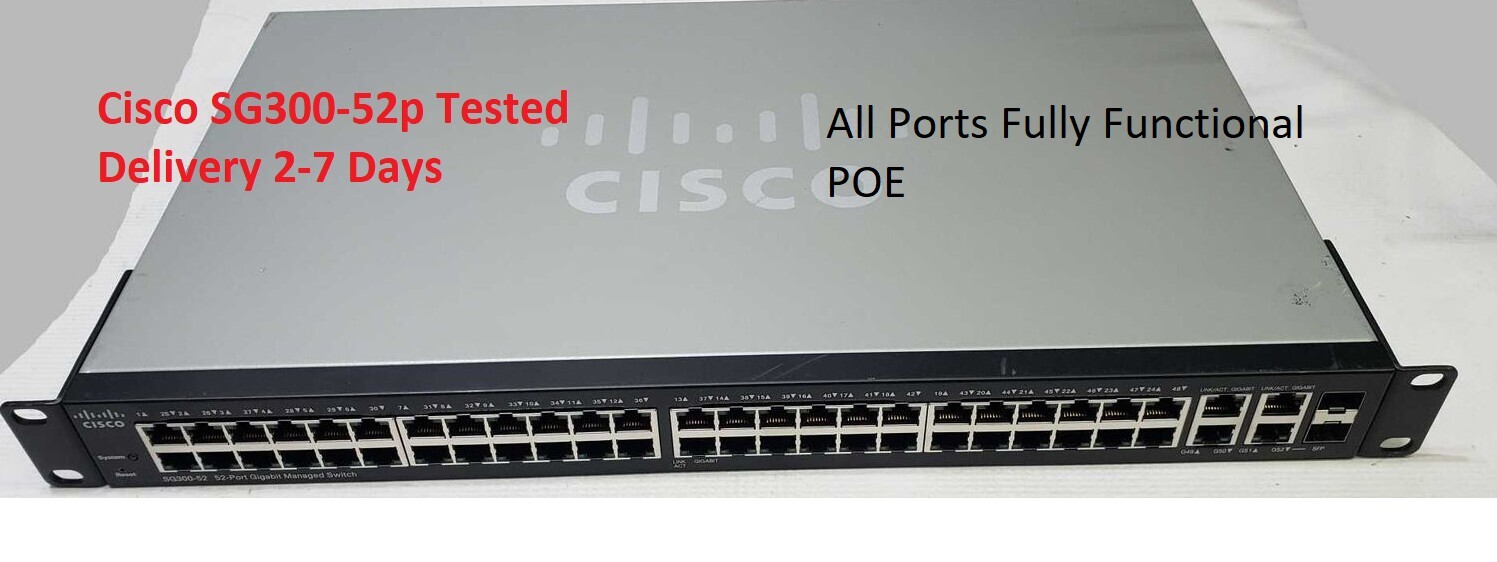 Tested Cisco SG300-52P-K9 SG300-52P 52 Port Gigabit PoE Switch  Delivery 2-7 Day