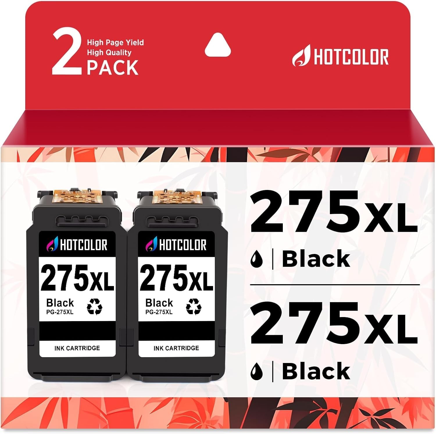 2PK PG-275XL Black Ink Cartridges for Canon TS3722 TS3522 TR4720 Printer Ink