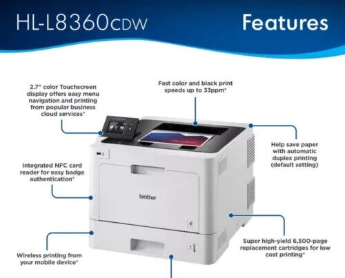 NEW Brother HL-L8360CDW Business Color Laser Printer w/ Duplex Printing Open Box