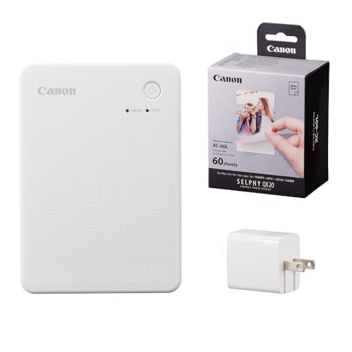 Canon Selfie QX20 Smartphone Printer White WH 6753C001 & Genuine Labels (60