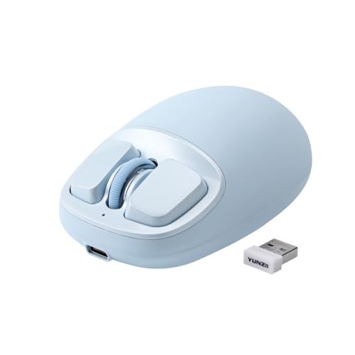 Wireless Mouse, Blue, 4800 DPI Optical, Tri-Mode Bluetooth 2.4GHz