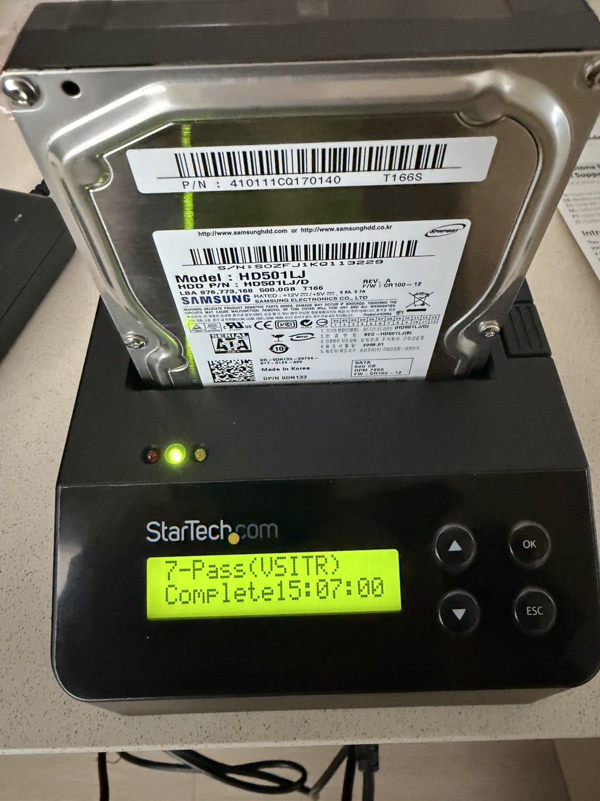 500gb Samsung HD501LJ 3.5” HDD 7200rpm Tested Good