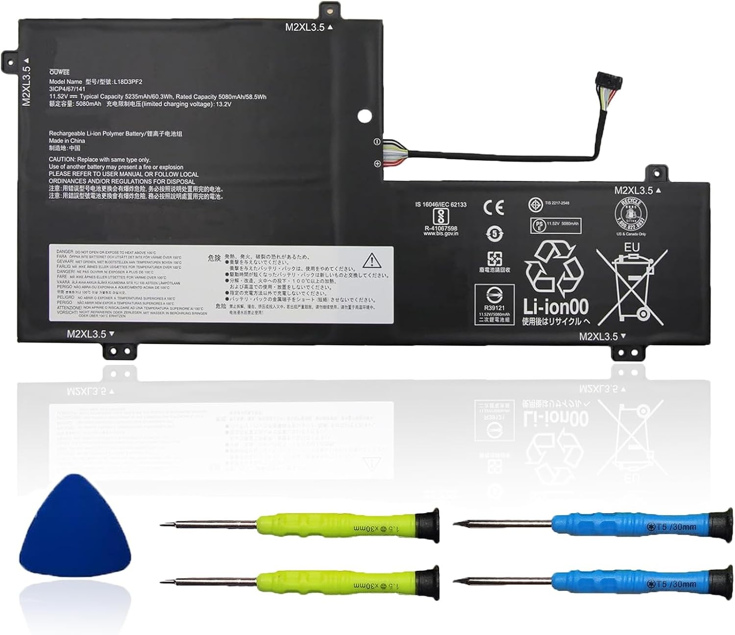 L18D3PF2 L18M3PFA Laptop Battery Compatible with Lenovo Yoga C740 15IML Series