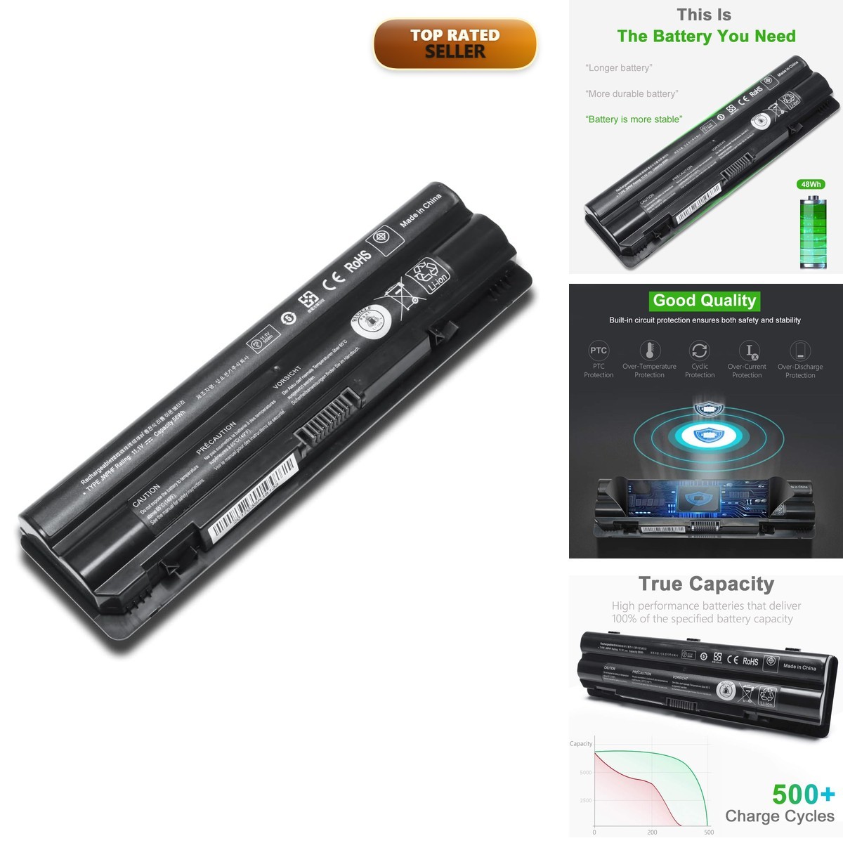 LQM 11.1V 50Wh New Laptop Battery for Dell XPS 14 15 17