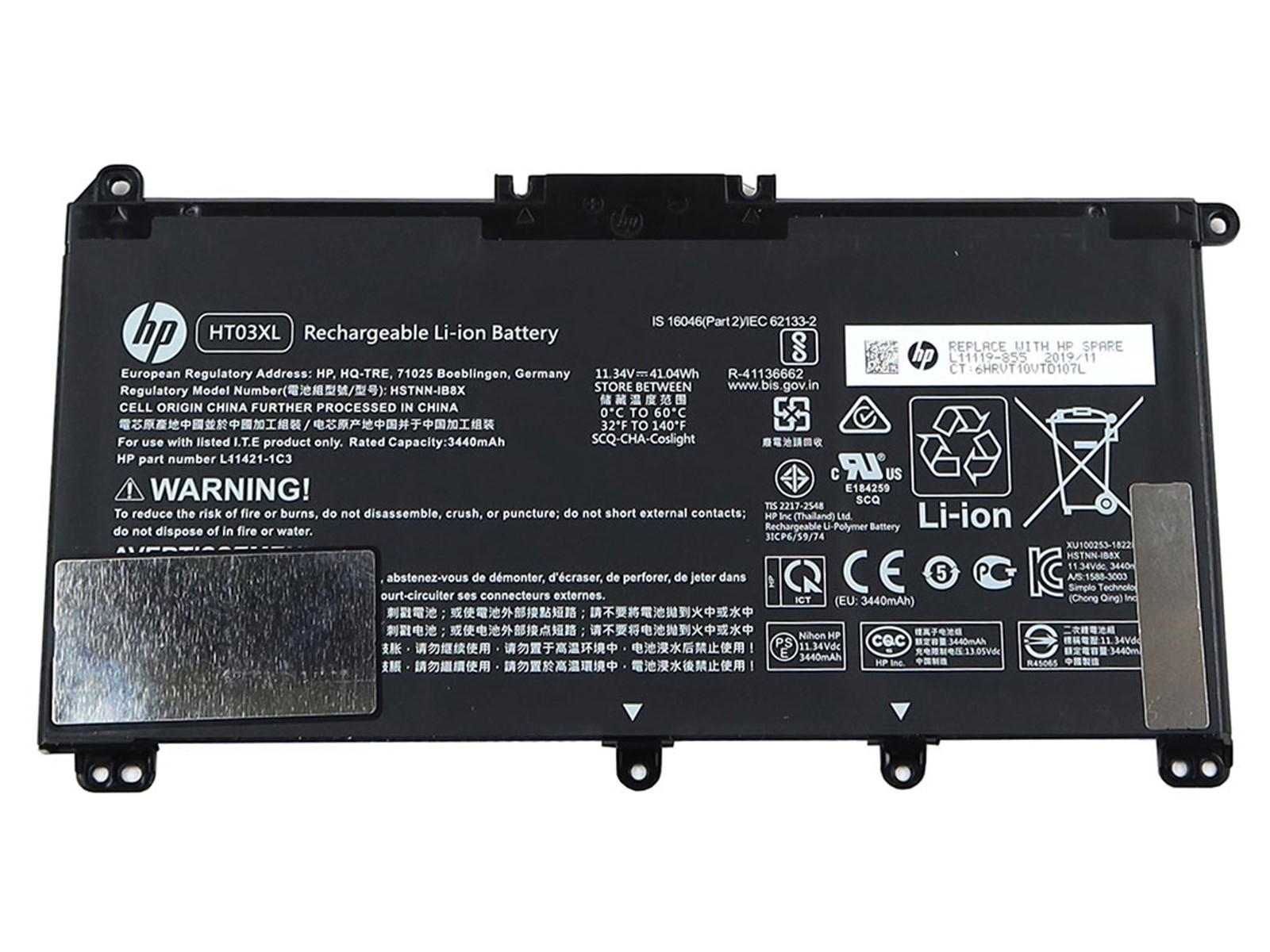 GENUINE HP PAVILION 14-CF 15-CS 17-CA 11.34V 41.04WH 3440MAH BATTERY L11421-1C3