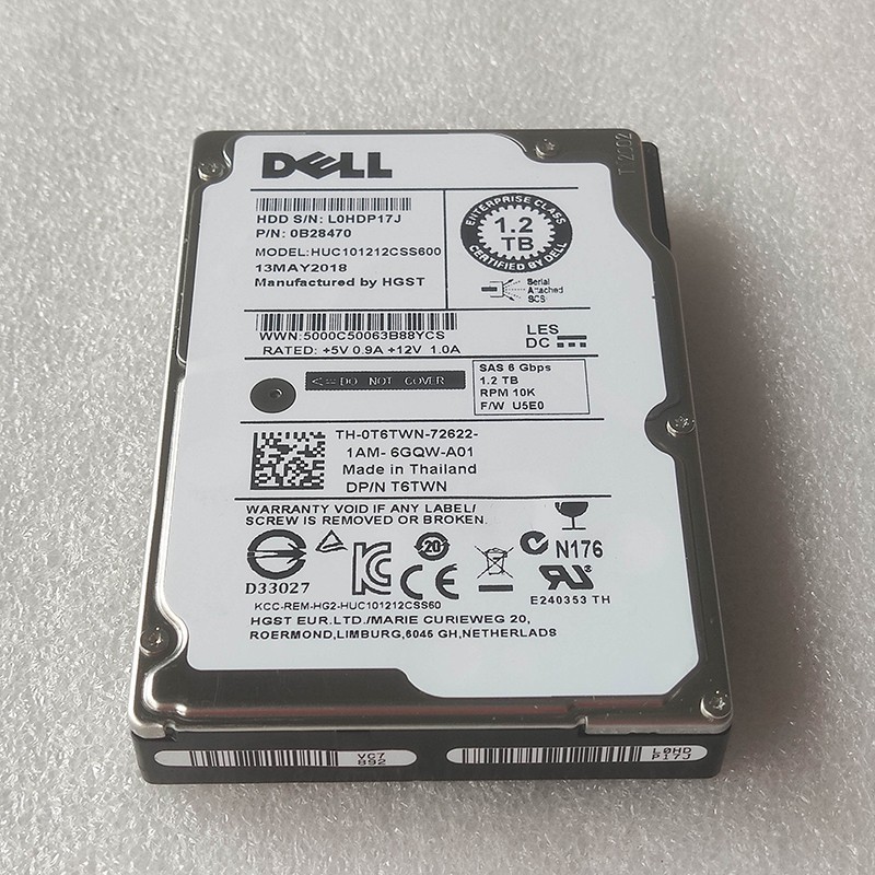 Dell / HGST 0T6TWN HUC101212CSS600 1.2TB 2.5" 10K SAS Server Hard Drive.