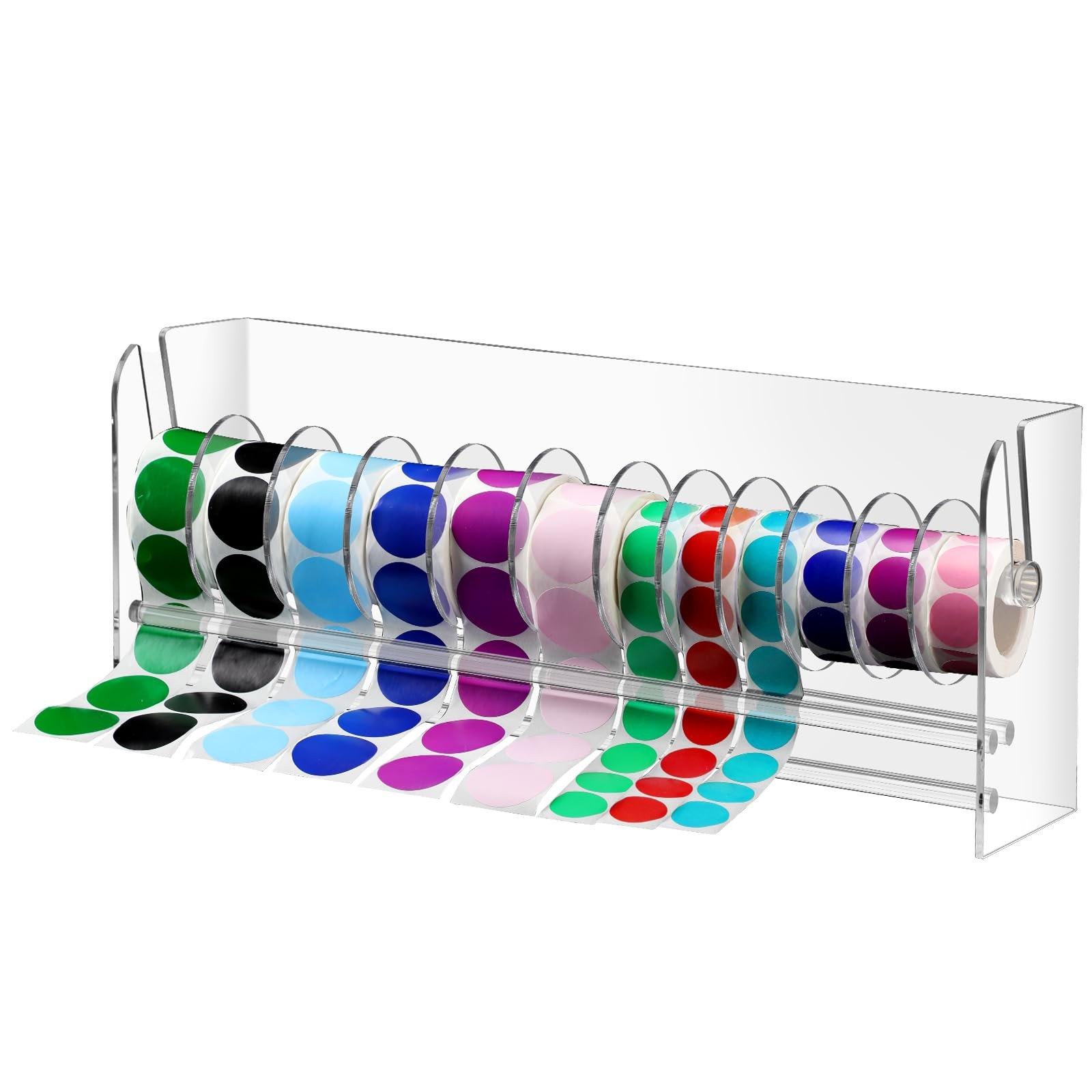 Adjustable Label Dispenser Acrylic Roll Sticker Dispenser Sticker Holder Orga...
