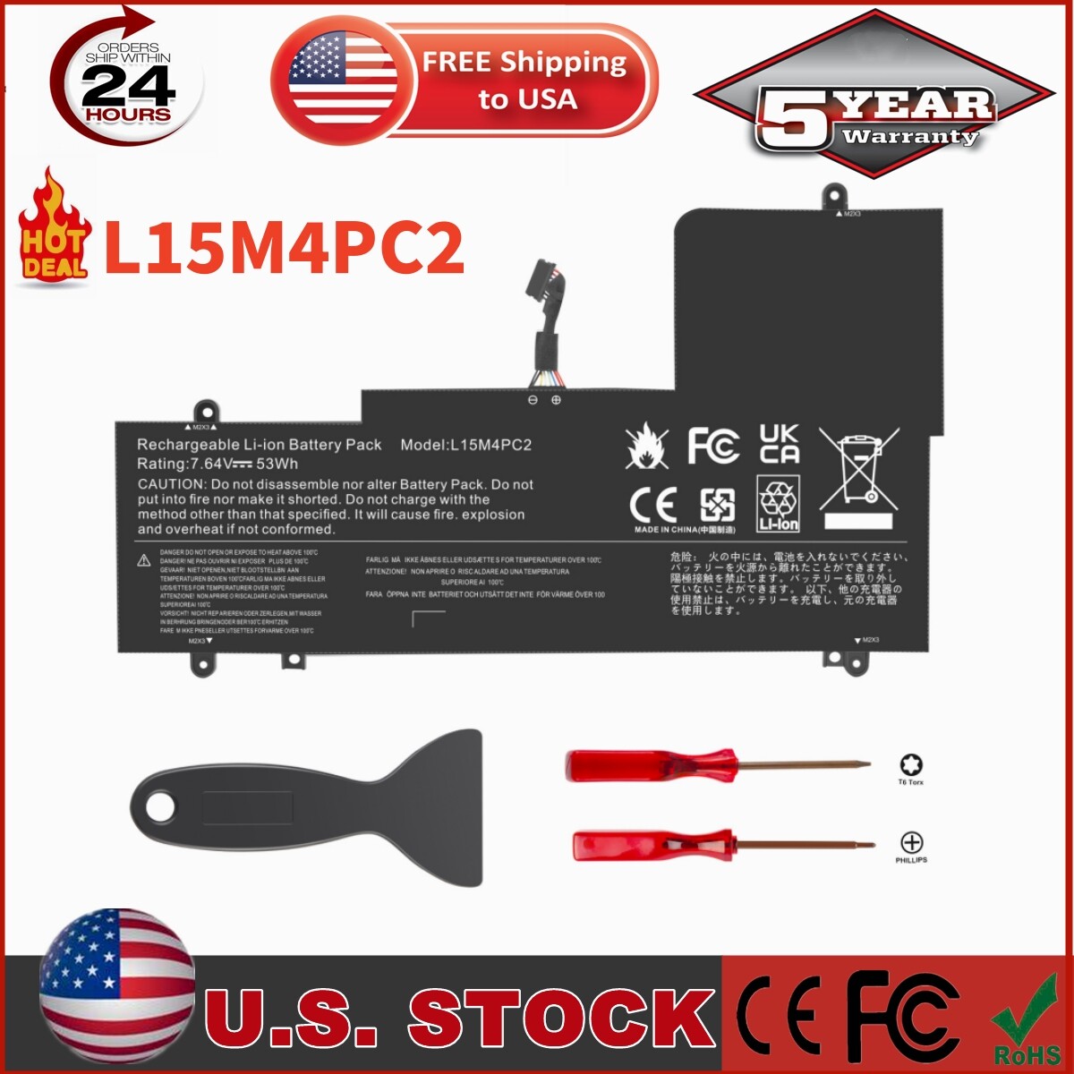 L15M4PC2 L15L4PC2 Battery For Lenovo Ideapad Yoga 710-15ISK 710-14IKB 710-15IKB