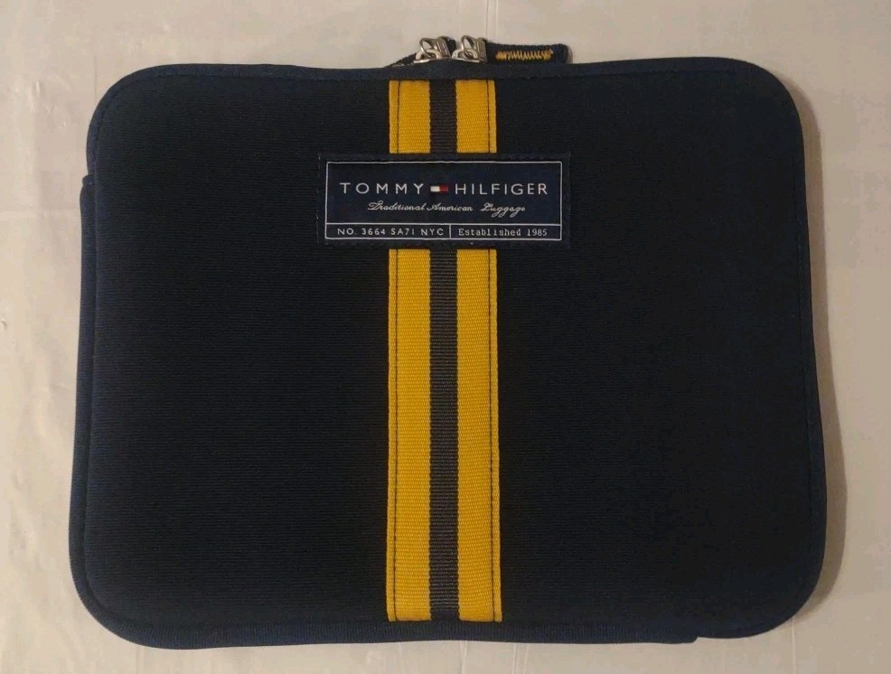 Tommy Hilfiger Delridge Blue Yellow Ipad Tablet Sleeve Case Holder 10"X 8"