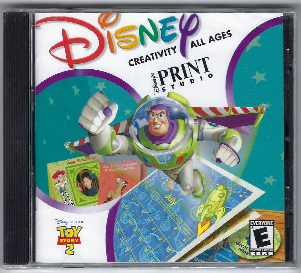 Toy Story 2 Disney Pixar Print Studio CD-Rom Windows PC 95 98 Vintage Software