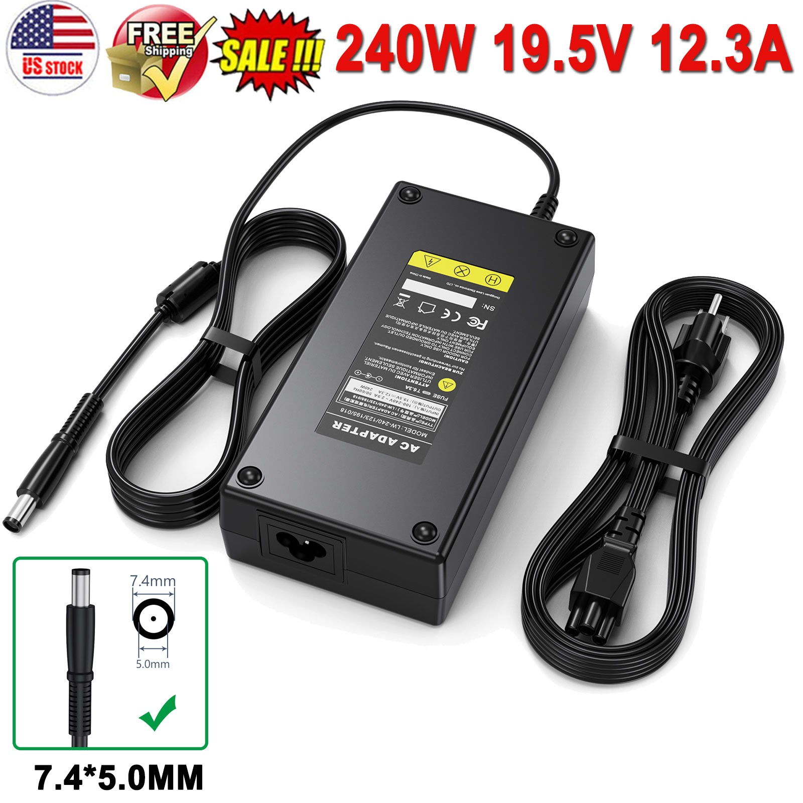 240W 19.5V AC Adapter Charger For Dell Precision 7520 7530 7510 7710 3510 3520