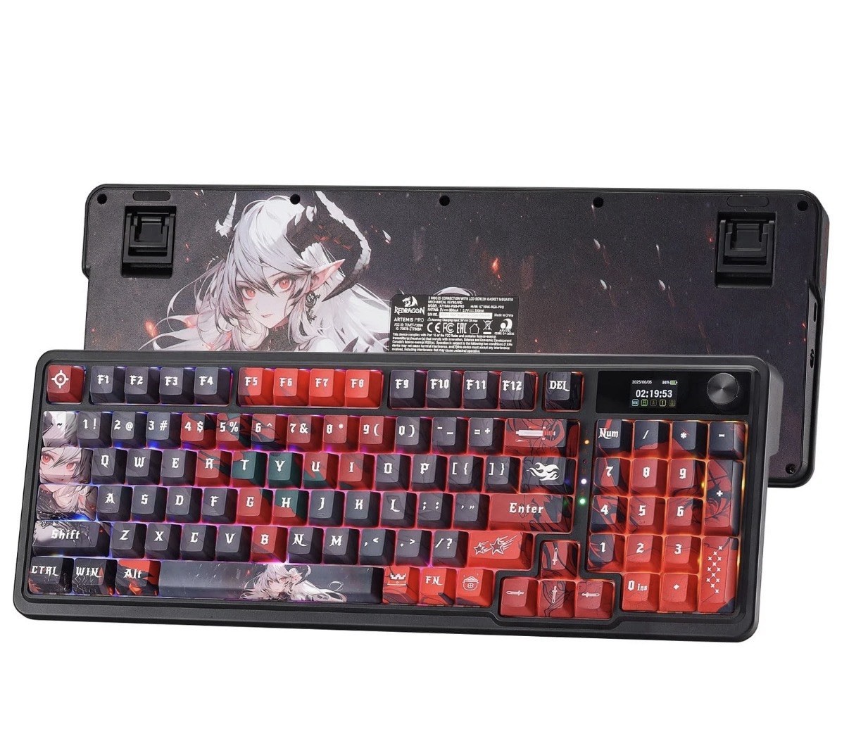 Redragon K719WGB1 Pro Artemis Pro LCD Gasket Wireless Mechanical Keyboard