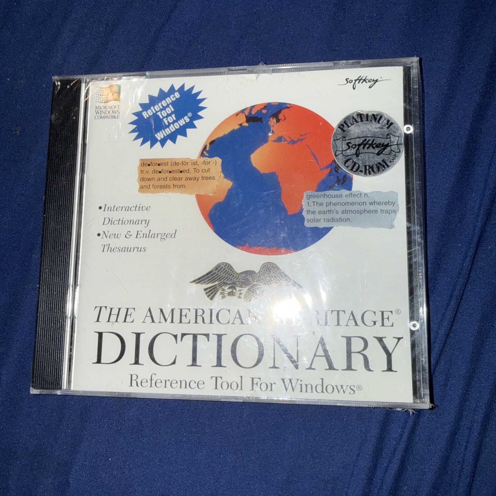 Vintage 1995 Platinum The American Heritage Dictionary Windows 3.1 NEW SEALED