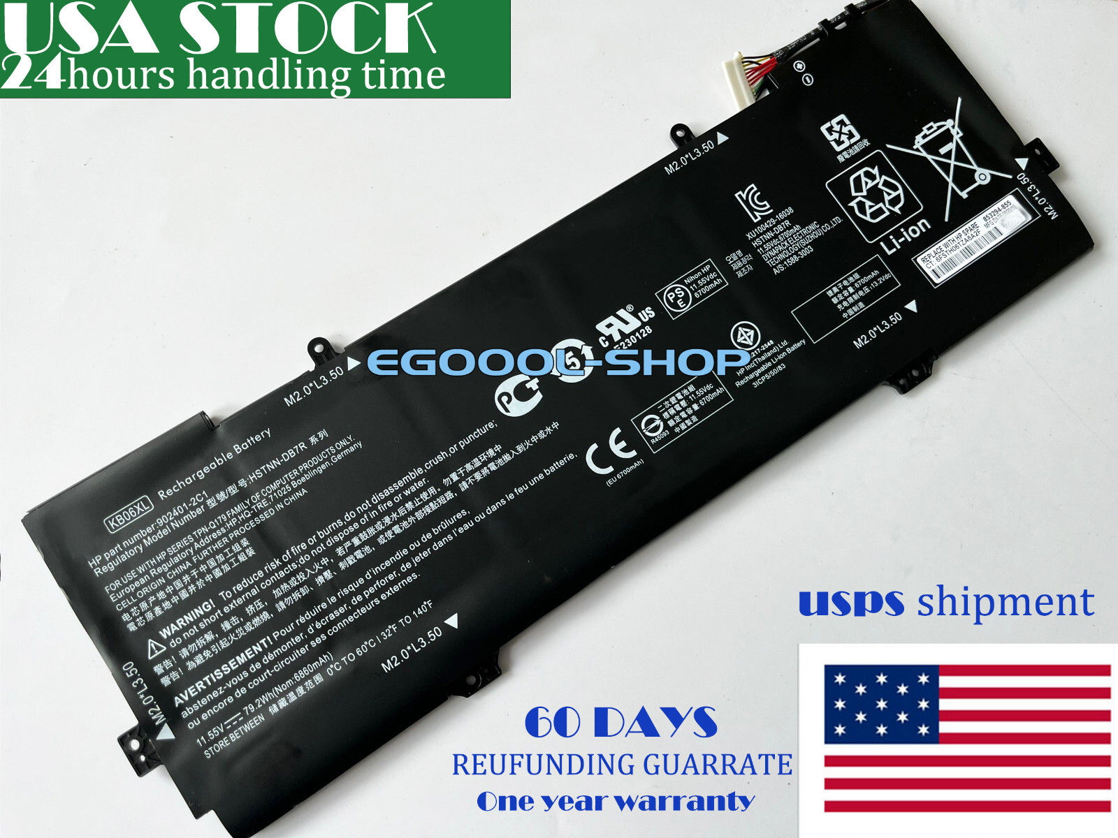New Genuine KB06XL Battery for HP Spectre x360 15-B SERIES BL006NB BL008NF